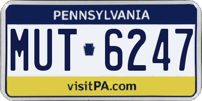 PA license plate MUT6247