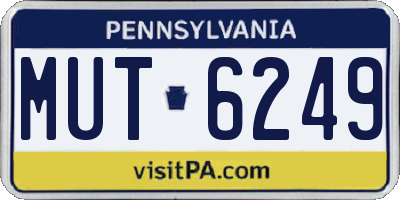 PA license plate MUT6249