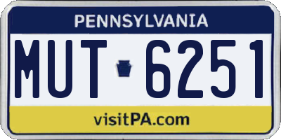 PA license plate MUT6251