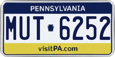 PA license plate MUT6252