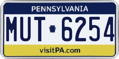 PA license plate MUT6254