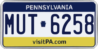 PA license plate MUT6258