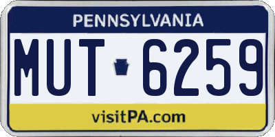 PA license plate MUT6259