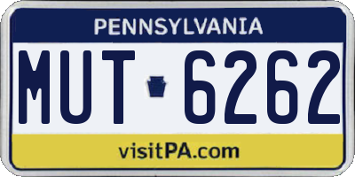 PA license plate MUT6262