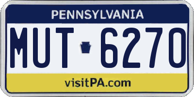 PA license plate MUT6270