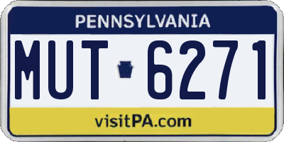 PA license plate MUT6271