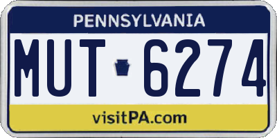 PA license plate MUT6274
