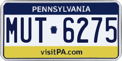 PA license plate MUT6275