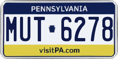 PA license plate MUT6278