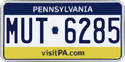 PA license plate MUT6285