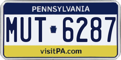 PA license plate MUT6287