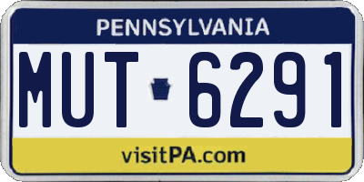 PA license plate MUT6291