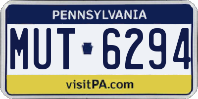 PA license plate MUT6294