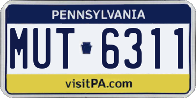 PA license plate MUT6311