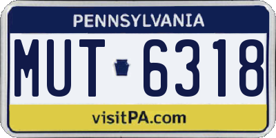 PA license plate MUT6318