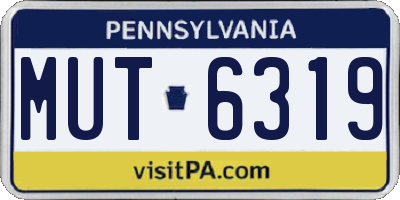 PA license plate MUT6319