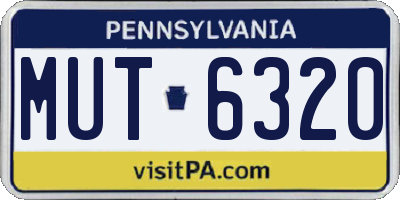 PA license plate MUT6320