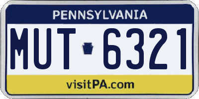 PA license plate MUT6321