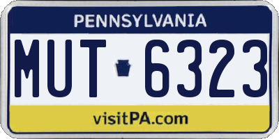 PA license plate MUT6323
