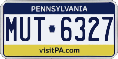 PA license plate MUT6327