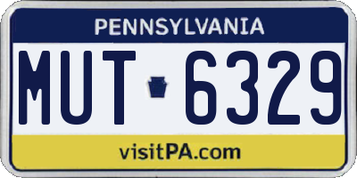 PA license plate MUT6329