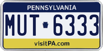 PA license plate MUT6333