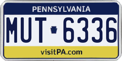 PA license plate MUT6336