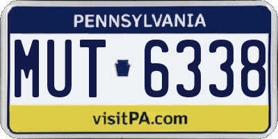 PA license plate MUT6338