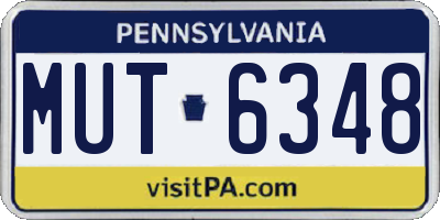 PA license plate MUT6348
