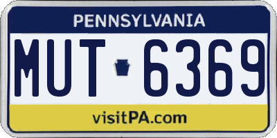PA license plate MUT6369