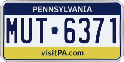 PA license plate MUT6371