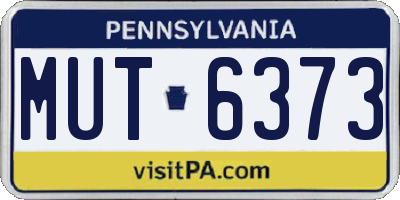 PA license plate MUT6373