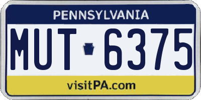 PA license plate MUT6375