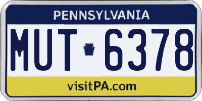 PA license plate MUT6378