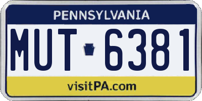 PA license plate MUT6381