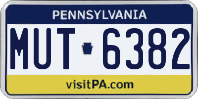 PA license plate MUT6382