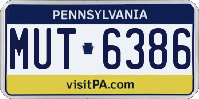 PA license plate MUT6386