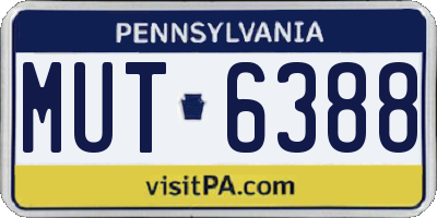 PA license plate MUT6388