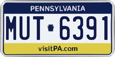 PA license plate MUT6391
