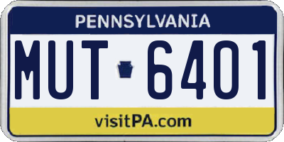 PA license plate MUT6401
