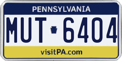 PA license plate MUT6404