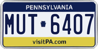PA license plate MUT6407