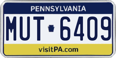 PA license plate MUT6409