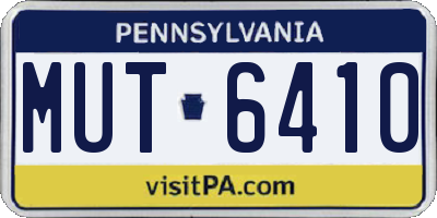 PA license plate MUT6410