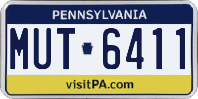 PA license plate MUT6411