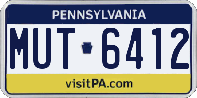 PA license plate MUT6412