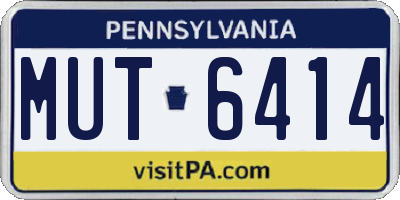PA license plate MUT6414