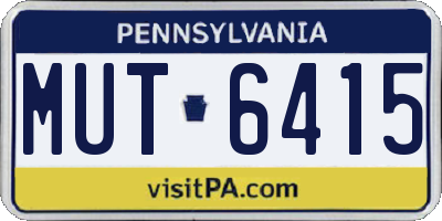 PA license plate MUT6415