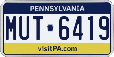 PA license plate MUT6419