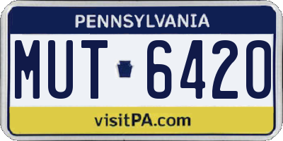 PA license plate MUT6420